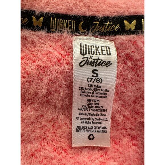 Wicked x Justice Girls Pink Preppy Sweater Size Small - Picture 4 of 4